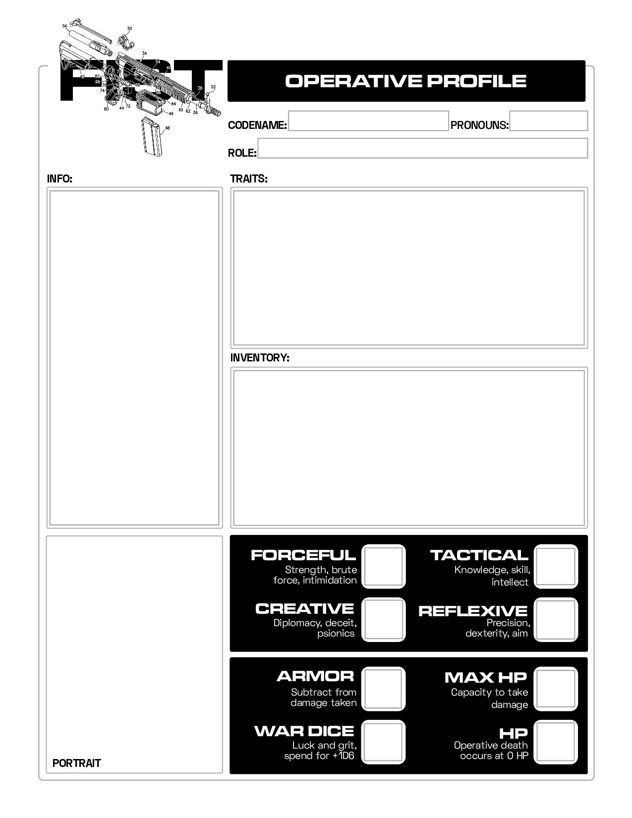 FIST ULTRA EDITION form fillable character sheet v1.1